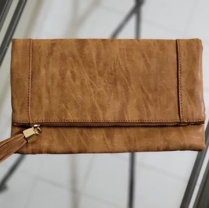 NEW Women's Zip Fold Brown Clutch